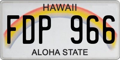 HI license plate FDP966