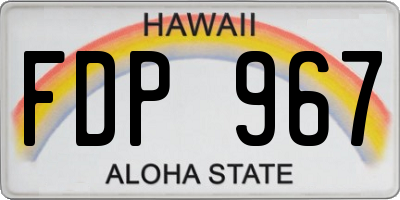 HI license plate FDP967