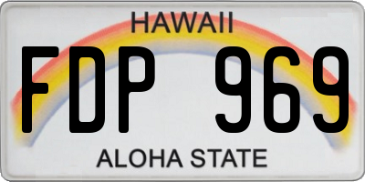 HI license plate FDP969