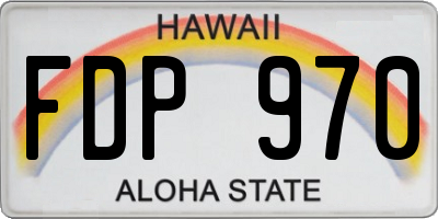 HI license plate FDP970
