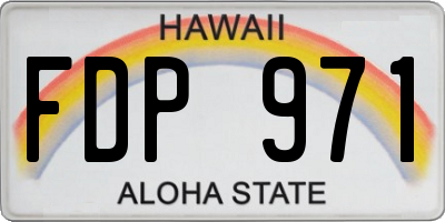 HI license plate FDP971