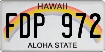 HI license plate FDP972