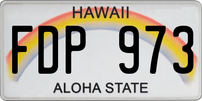 HI license plate FDP973