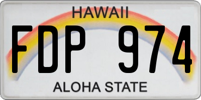 HI license plate FDP974