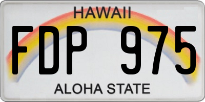 HI license plate FDP975