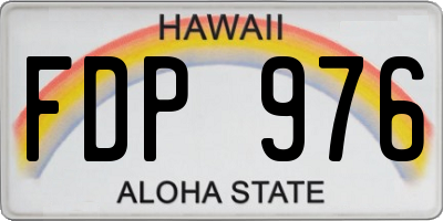 HI license plate FDP976