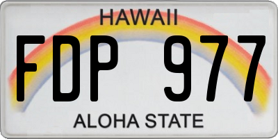 HI license plate FDP977