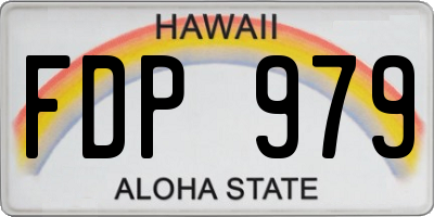 HI license plate FDP979