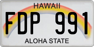 HI license plate FDP991