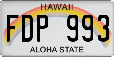 HI license plate FDP993