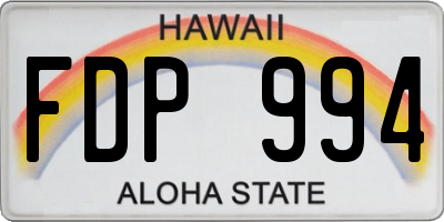 HI license plate FDP994