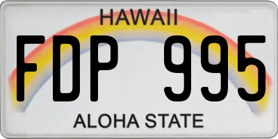 HI license plate FDP995