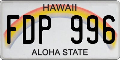 HI license plate FDP996
