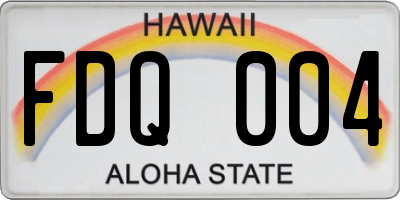 HI license plate FDQ004