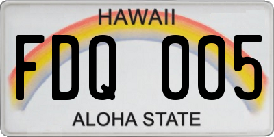 HI license plate FDQ005