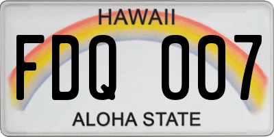 HI license plate FDQ007