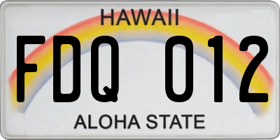 HI license plate FDQ012