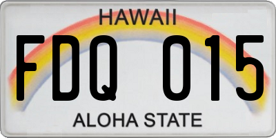 HI license plate FDQ015