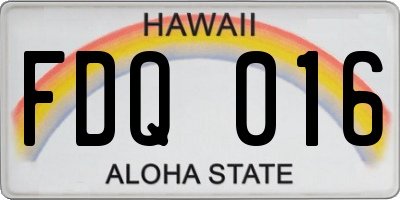 HI license plate FDQ016