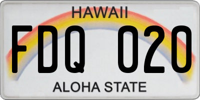 HI license plate FDQ020