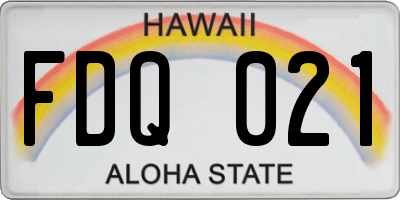 HI license plate FDQ021