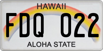 HI license plate FDQ022