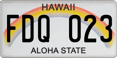 HI license plate FDQ023