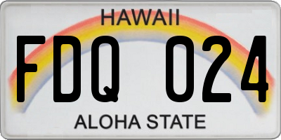 HI license plate FDQ024