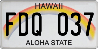 HI license plate FDQ037