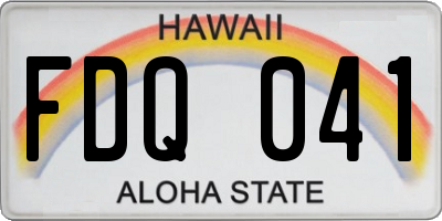 HI license plate FDQ041