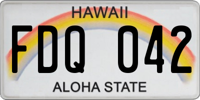 HI license plate FDQ042