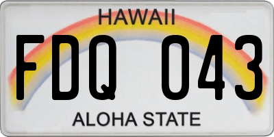 HI license plate FDQ043