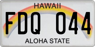 HI license plate FDQ044
