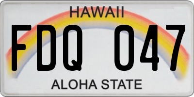 HI license plate FDQ047