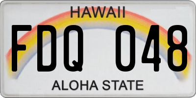 HI license plate FDQ048
