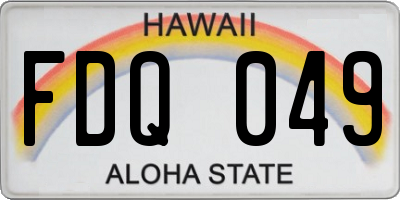 HI license plate FDQ049