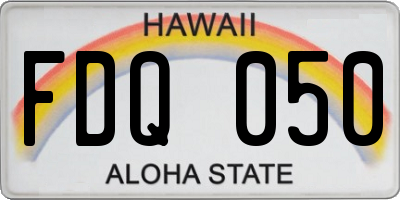 HI license plate FDQ050