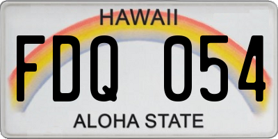HI license plate FDQ054