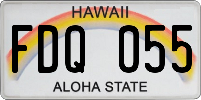 HI license plate FDQ055