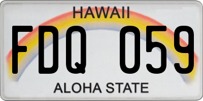 HI license plate FDQ059