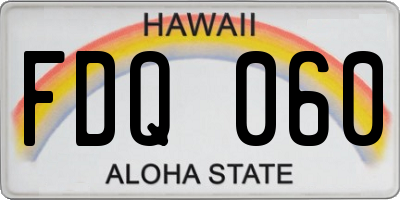 HI license plate FDQ060