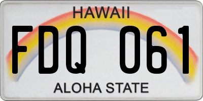 HI license plate FDQ061