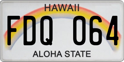 HI license plate FDQ064