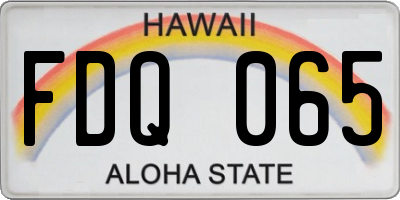 HI license plate FDQ065