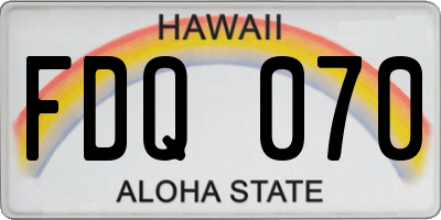 HI license plate FDQ070