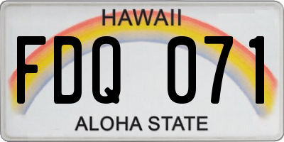 HI license plate FDQ071