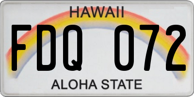 HI license plate FDQ072
