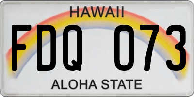 HI license plate FDQ073