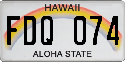 HI license plate FDQ074