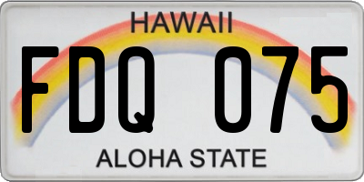HI license plate FDQ075
